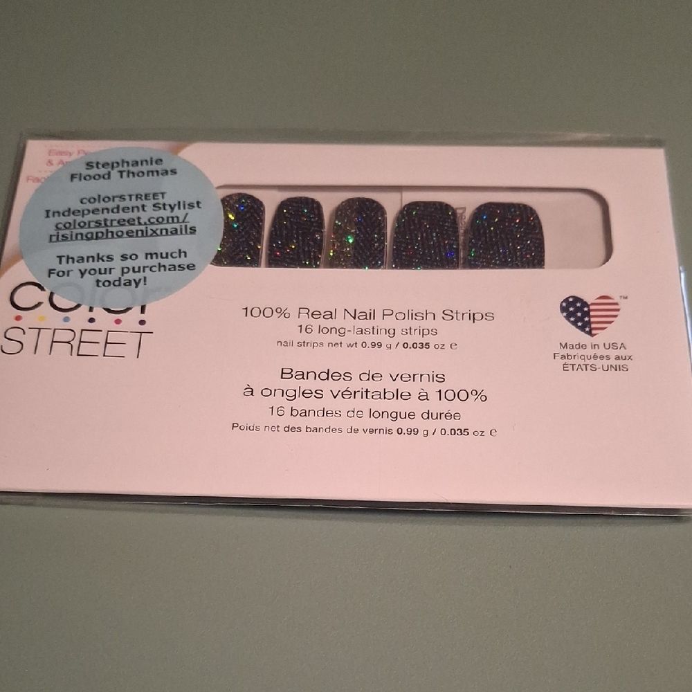 Color Street Designer Denim Glitter Blue Nail Strips